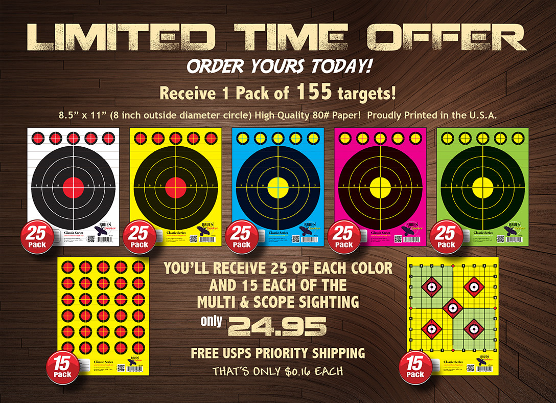 "155" Range Shooting Pistol / Rifle TARGETS! ASSORTED COLORS! LIMITED OFFER!