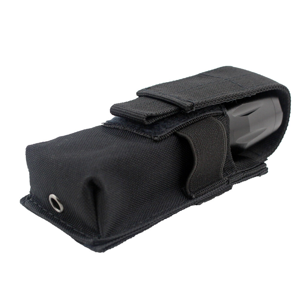 US Molle Flashlight Pouch Holster Utility Tools Pouch Adjustable Hook Loop Flap