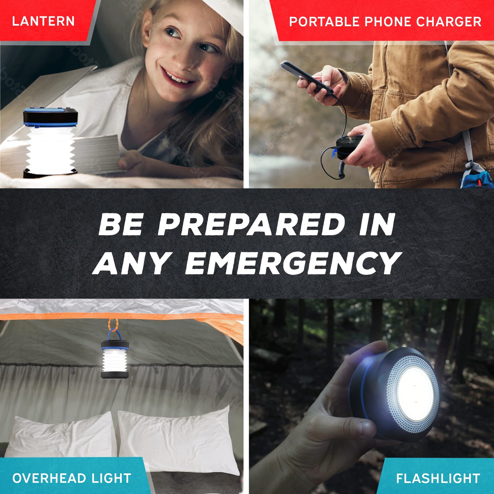Outdoor Solar Lantern - Solar or Plug Rechargeable Lantern - Collapsible LED ...