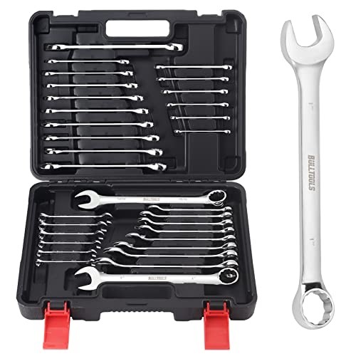 BULLTOOLS 32 Piece SAE Metric Combination Wrench Set with Case