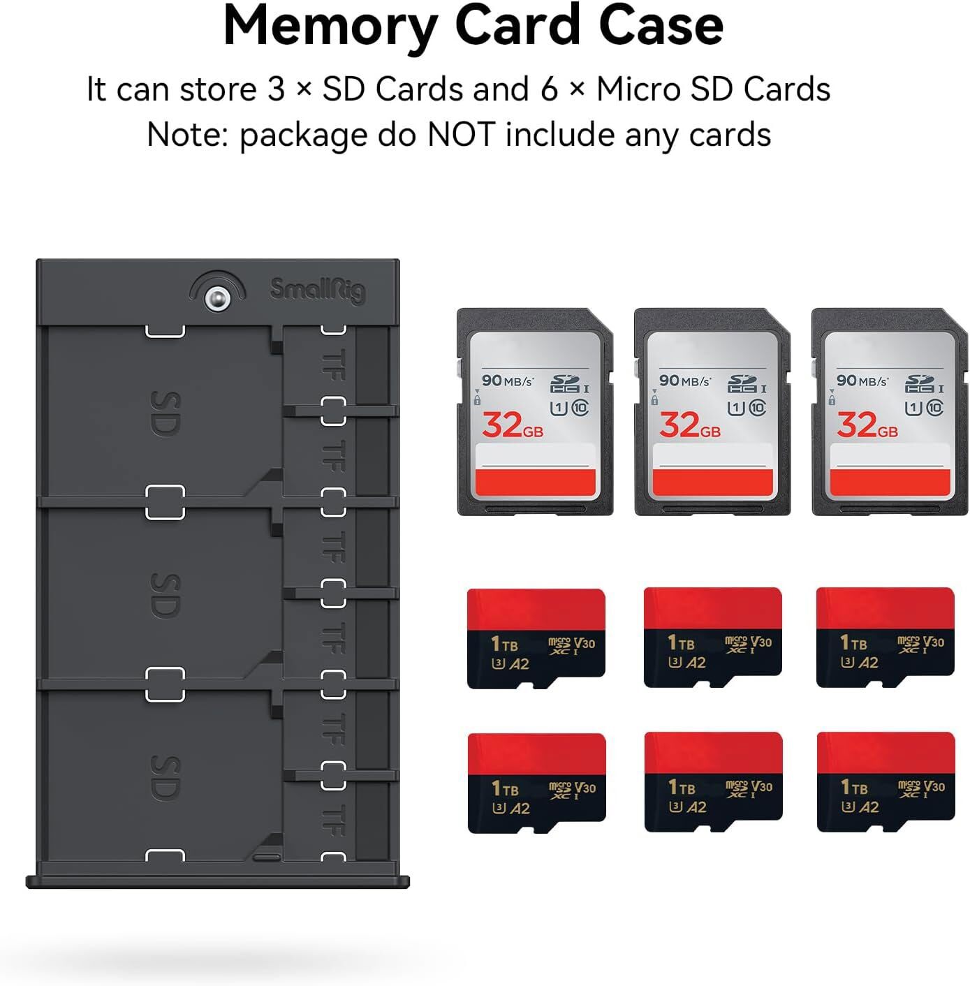SmallRig Memory Card Case Holder Storage for SD / Micro SD / SIM Cards