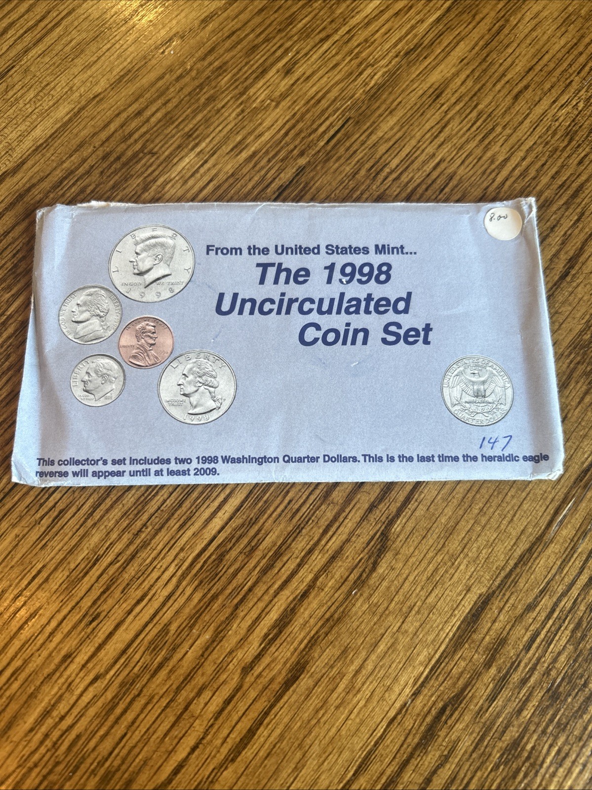 1998 P and D United States Mint uncirculated set. With (OGP) 10-COIN SET.