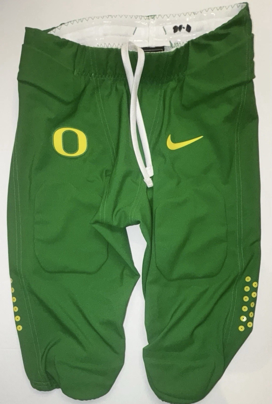 2021 OREGON DUCKS PE GAME WORN Apple Green & Yellow Nike Football Pants W/Pads
