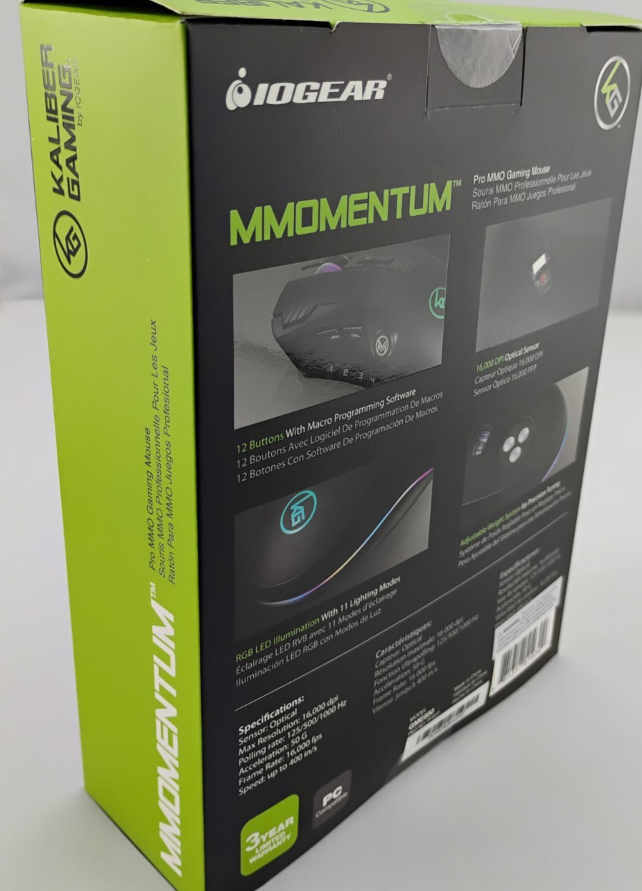 IOGEAR 12 Button MMO 12 programmable buttons 5 dpi settings Gaming Mouse