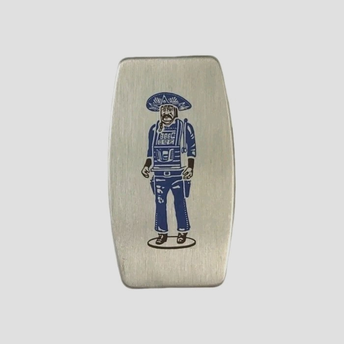 Rare 1980s Zippo Money Clip Knife / File Enamel Charro Slot Machine Chest Design