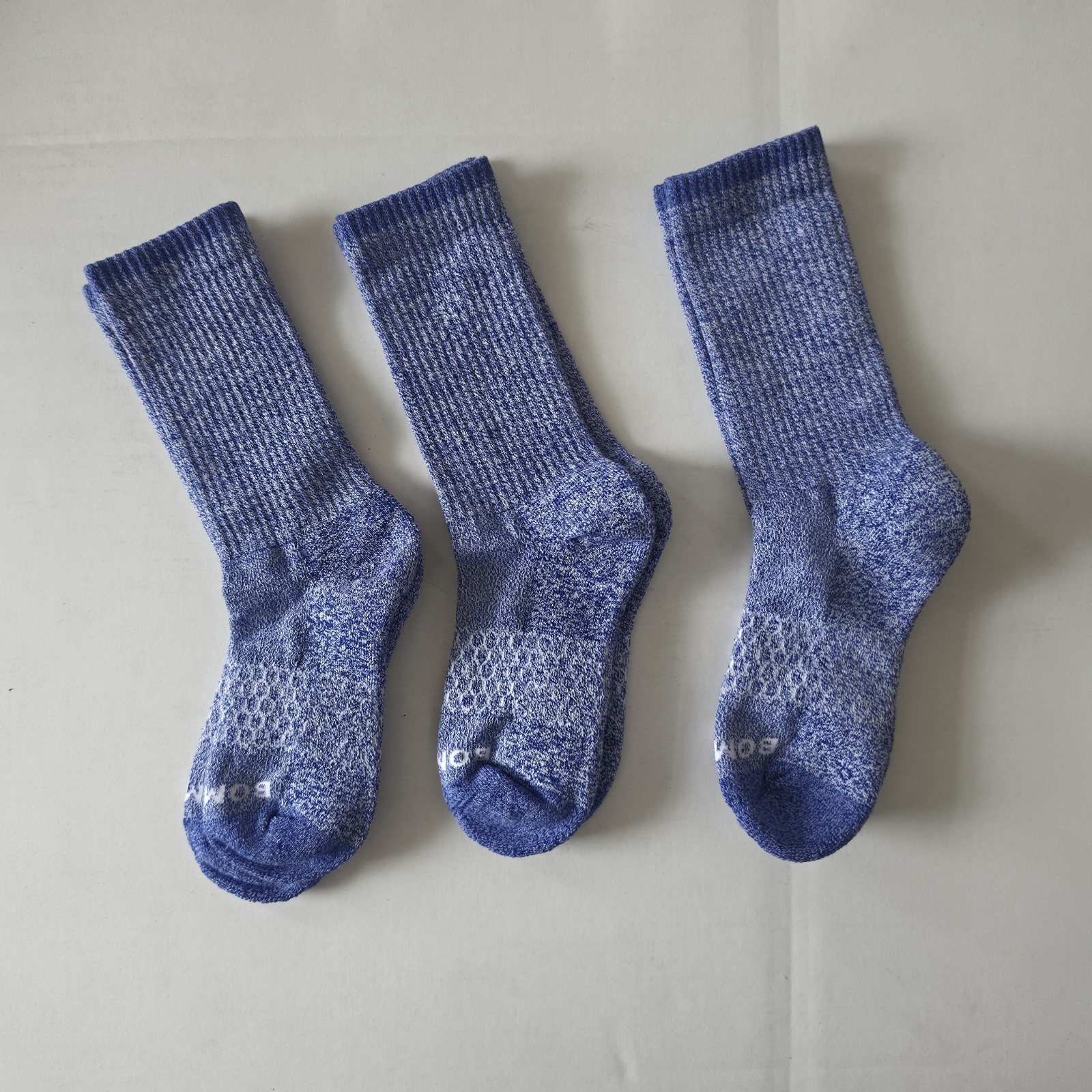 Bombas - Cushion Crew Socks - Heather Blue - Size SM - 3 Packs