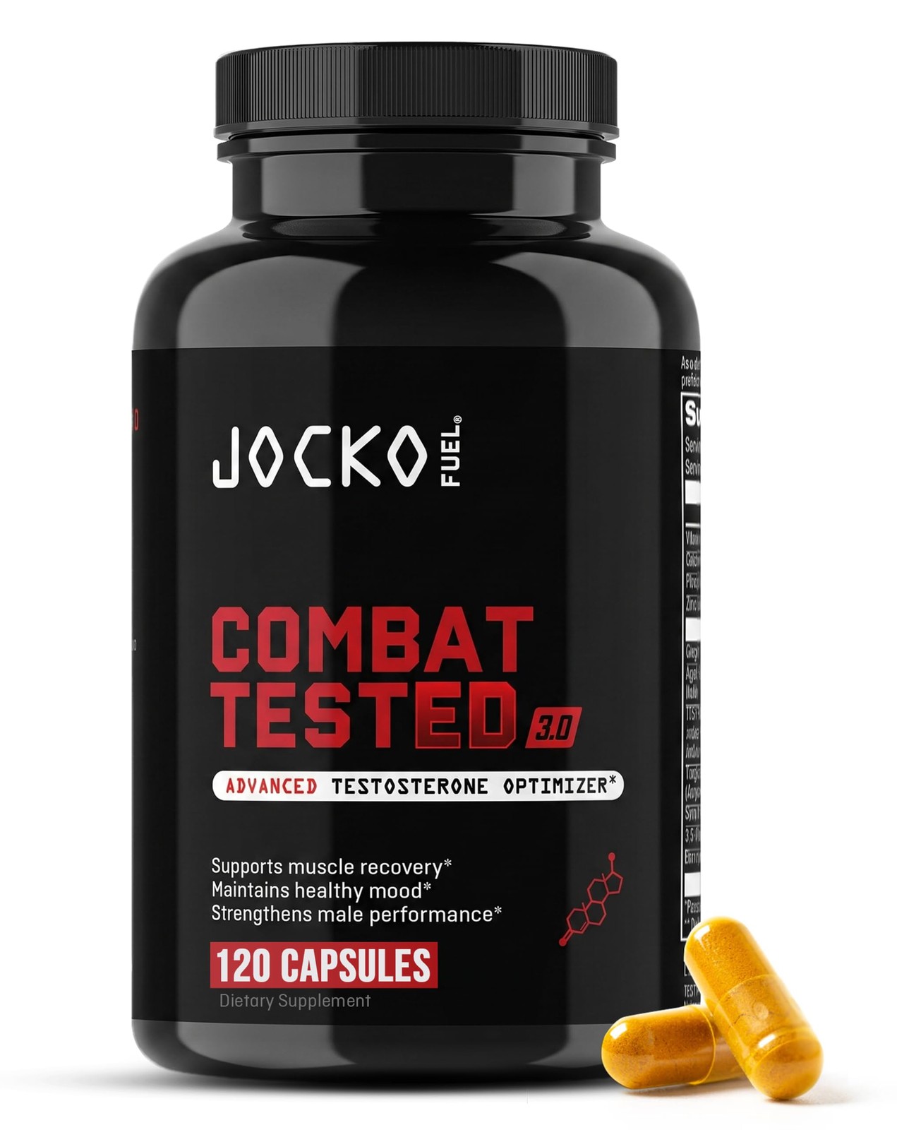 Jocko Fuel Test Booster for Men - Natural Endurance, 120 Count (Pack of 1)