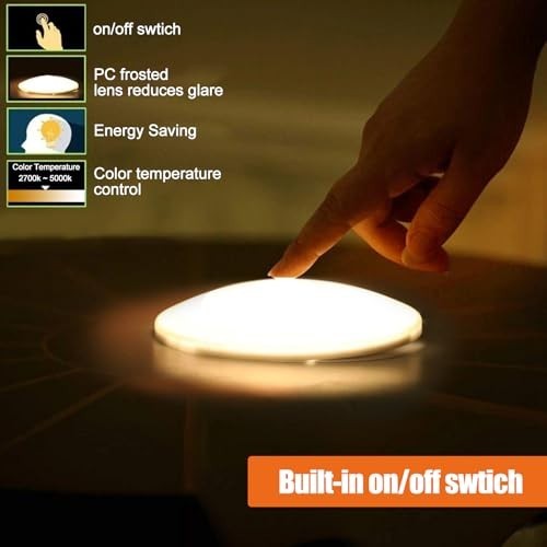5CCT LED RV Dome Ceiling Lights, On/Off Switch, DC 12V Surface Mount Interior Pu