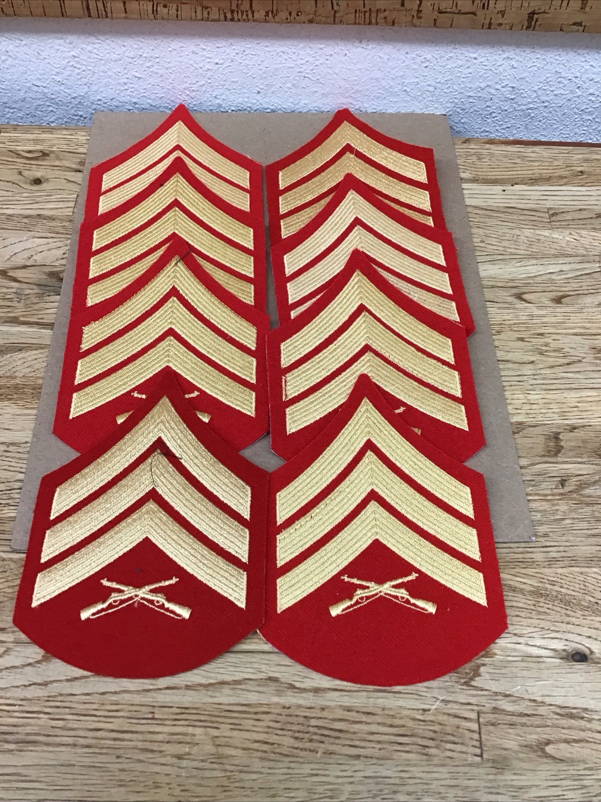 Lot Of 10 U.S. Marine Corps USMC Sergeant Dress Blues Rank Chevrons Patches