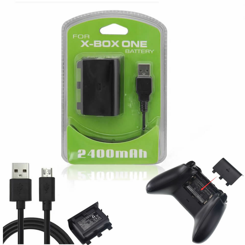 For Xbox One Battery Pack Controller Rechargeable Wireless Micro USB 2400mAh