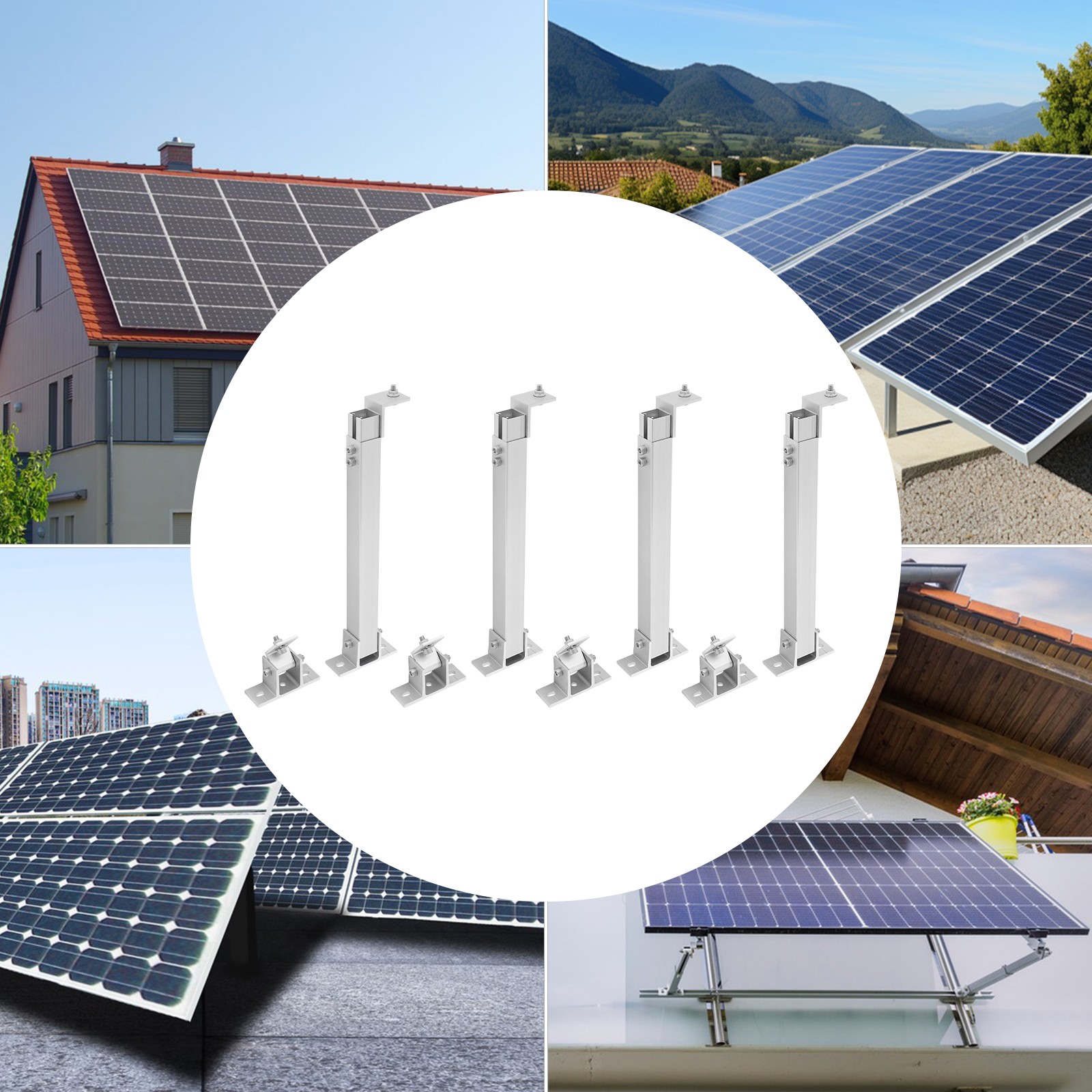 4pcs Universal Mount Brackets Adjustable Solar Panel Mounting Brackets USA
