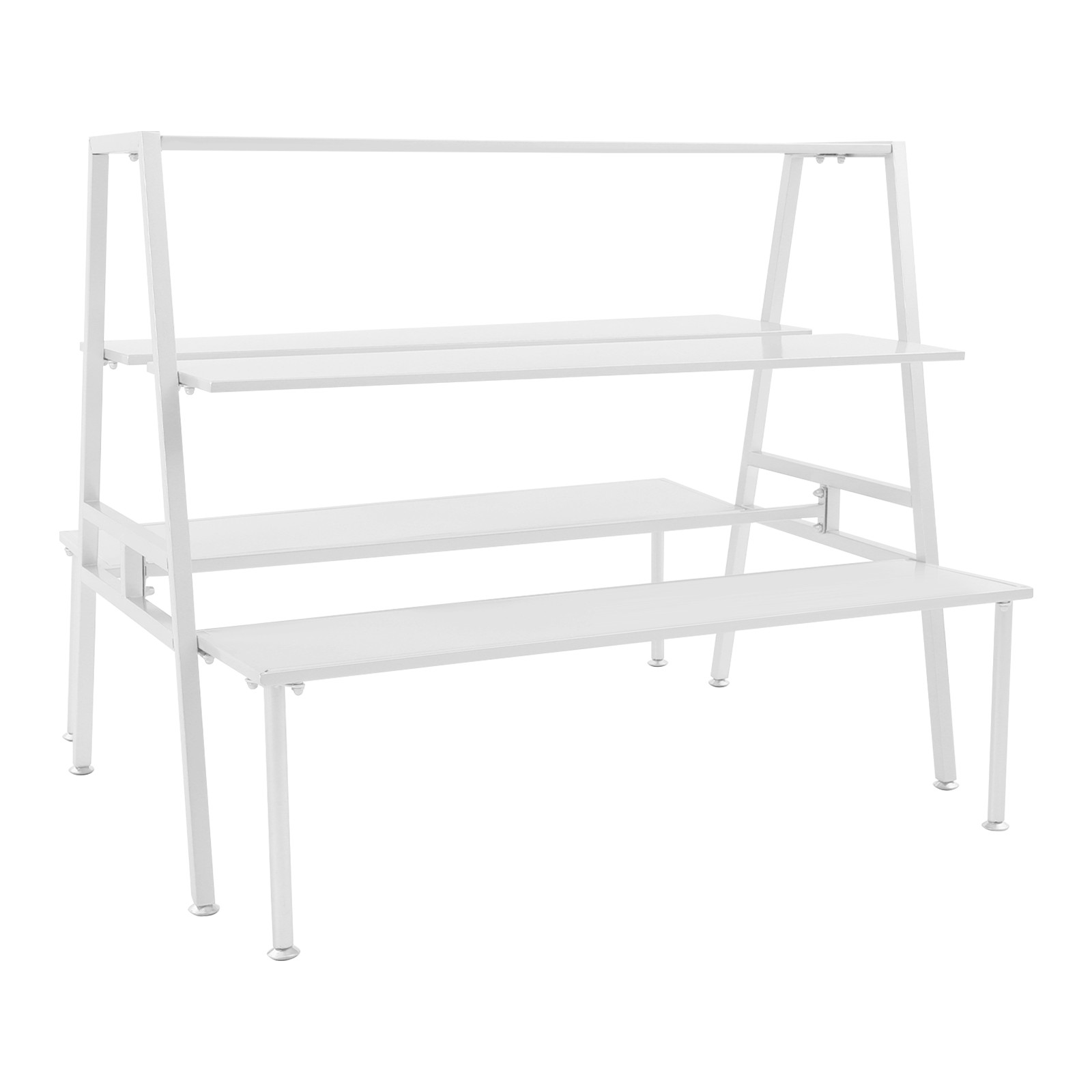 Modern Standing Display Rack, Double Side Clothing Shop Display Tables White