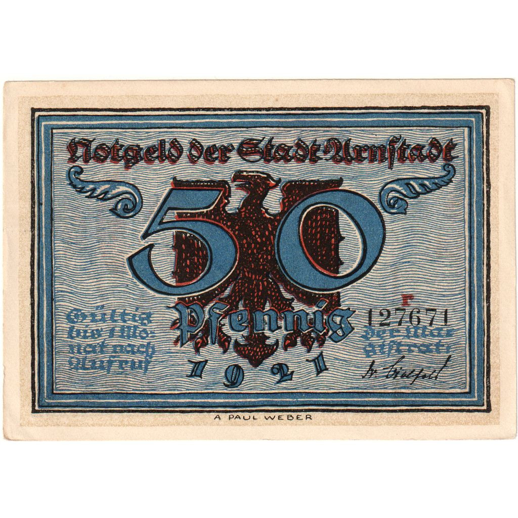 [#291973] Germany, Arnstadt, 50 Pfennig, UNC