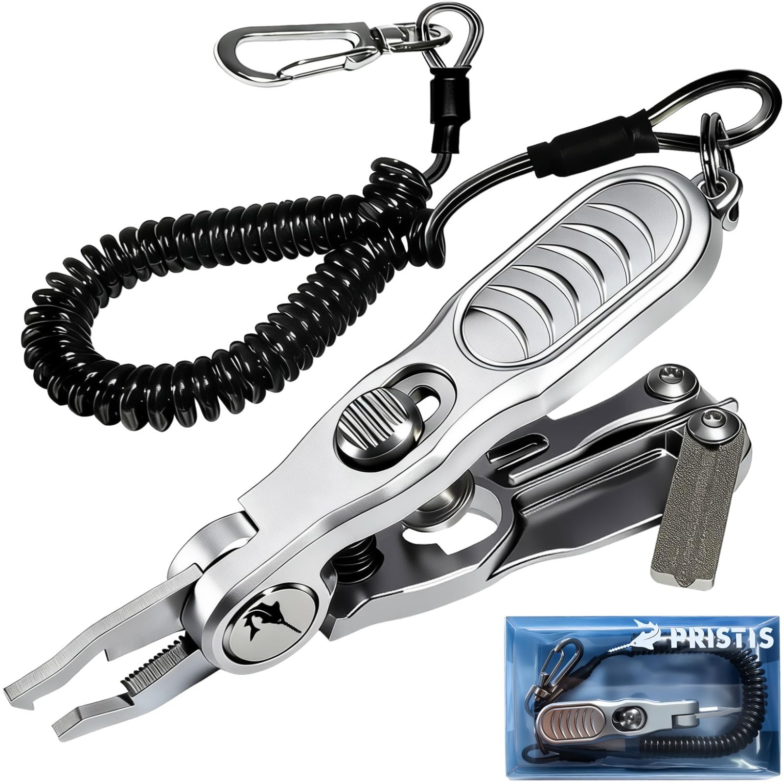4-in-1 Fishing Scissors Kit - Line Cutter, Hook Sharpener, Lure Cleaner & Nipper