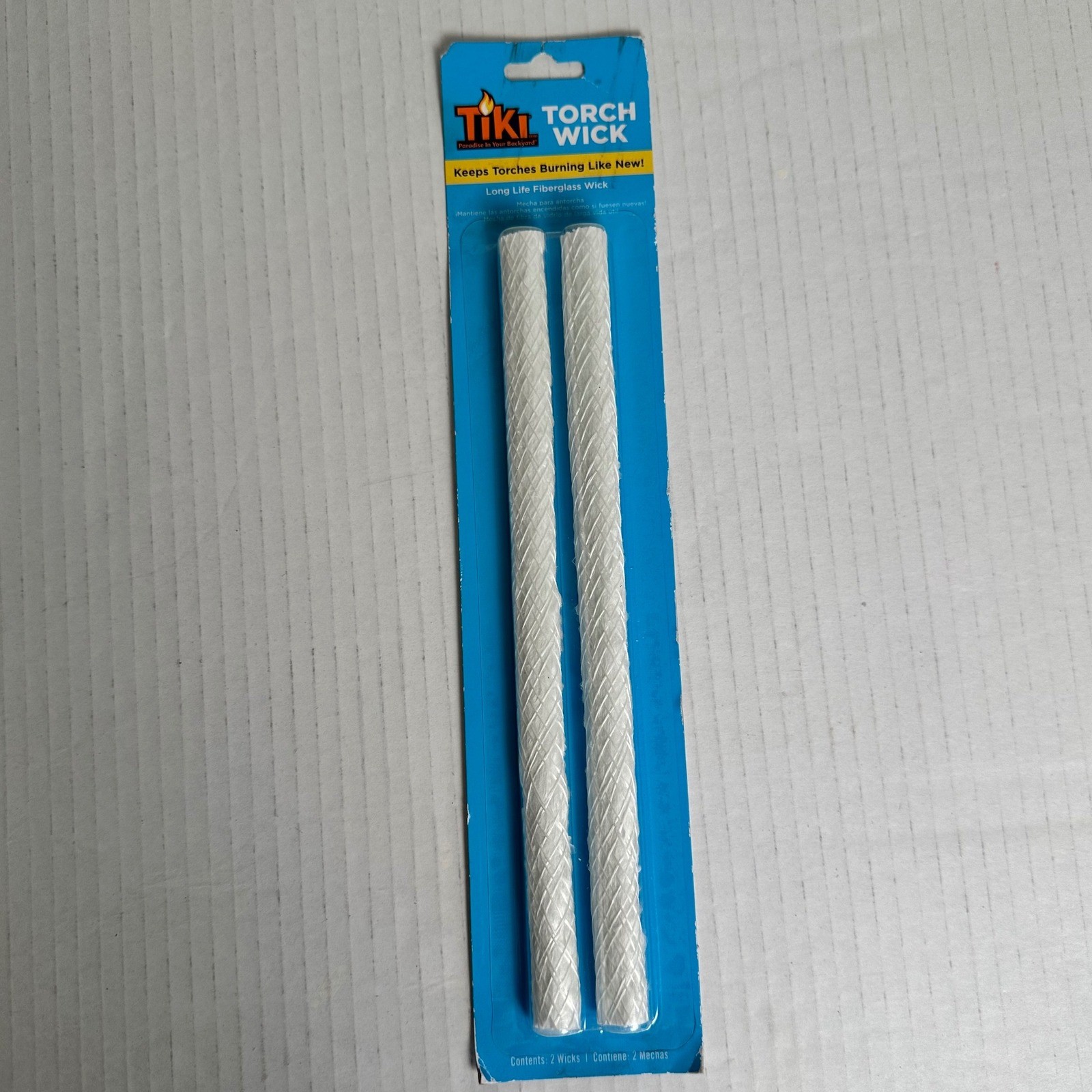 Tiki Brand Torch Wicks 9" Long Life Fiberglass Replacement Pkg of 2 NEW