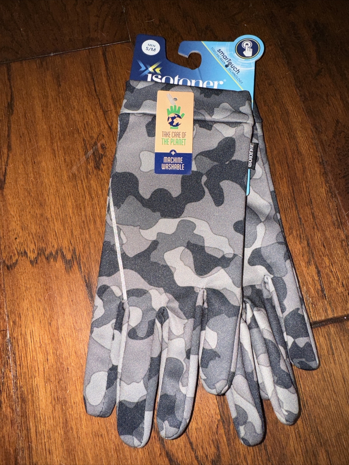 Isotoner Mens Gloves, Camo Print, Size S/M
