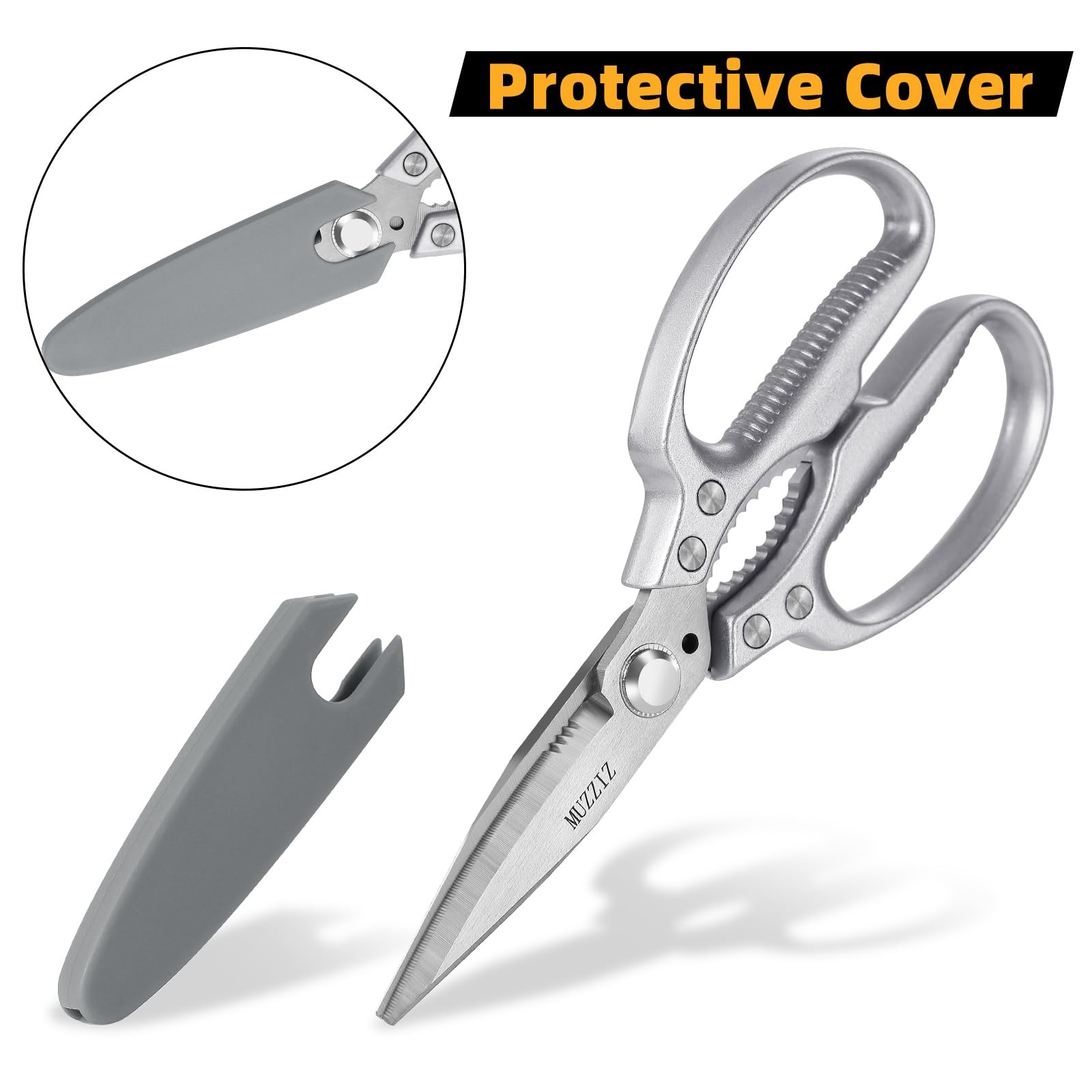 Heavy Duty Multipurpose Scissors - Cut Cardboard, Fabric, Leather, Carpet