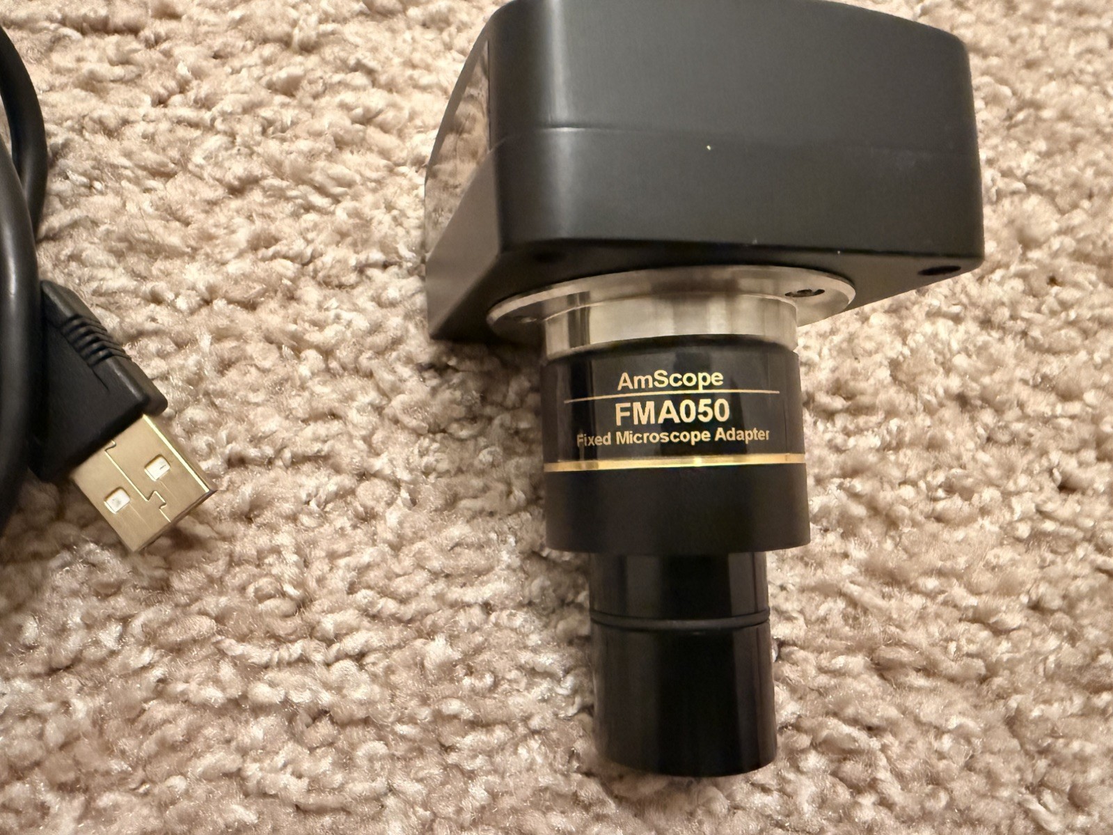 AmScope MU300 Fixed Microscope Adapter FMA050 5mm Biological Laboratory