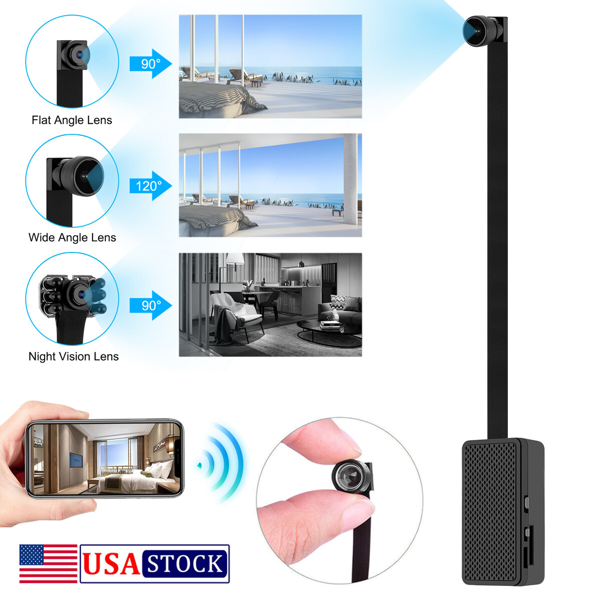 Mini Wireless Screw Camera Wifi IP Home Security HD 1080P Night Vision Video Cam