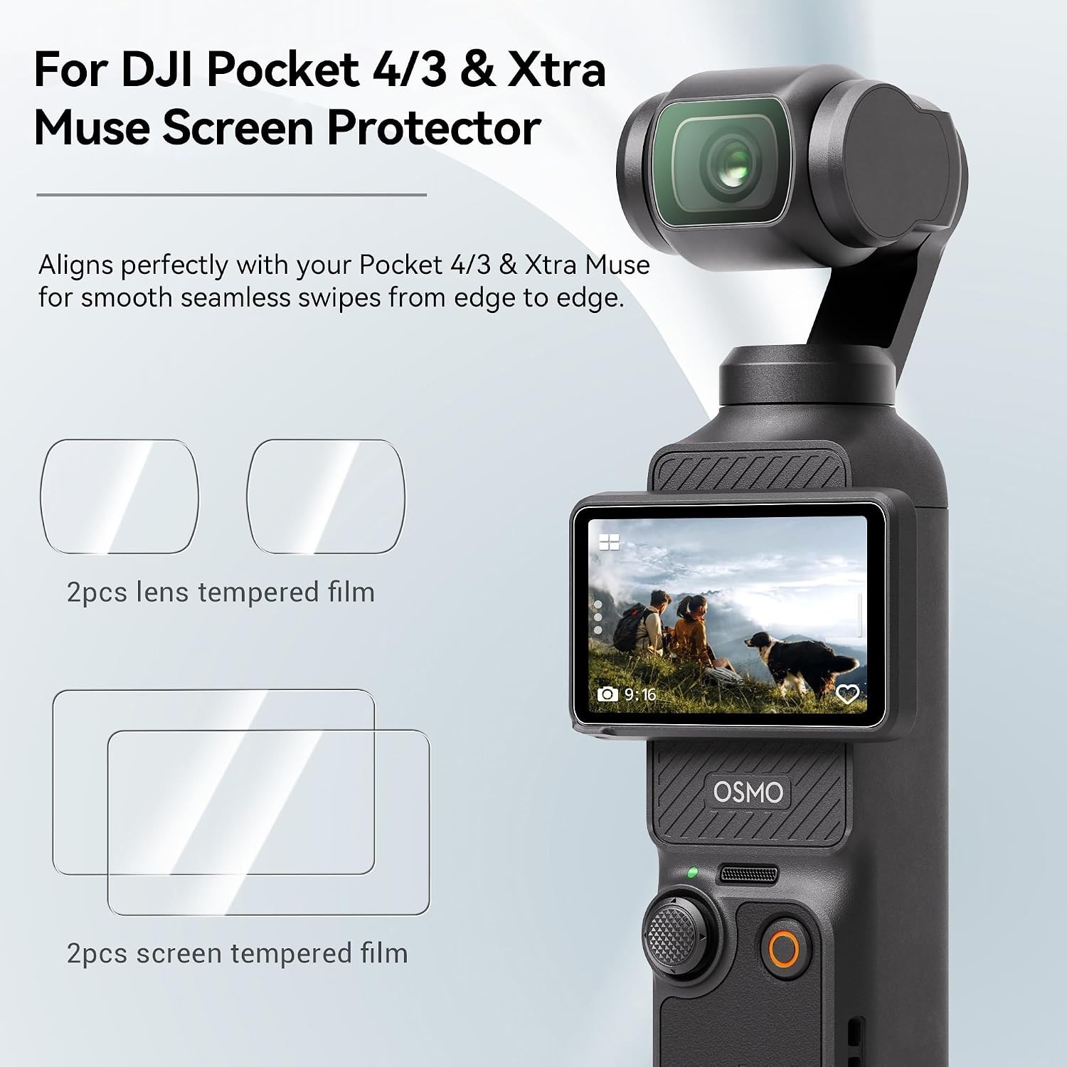 Scratch Resistant and Waterproof Protection for DJI Osmo Pocket 3/4 - 2PC Set