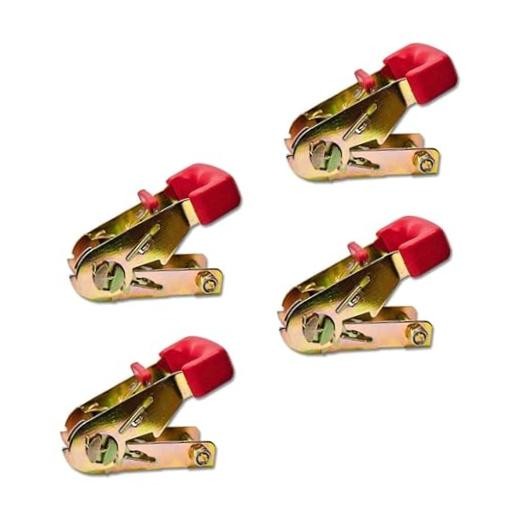 1 Inch Metal Ratchet Buckles with Yellow Cadmium Coating and Padded Red Vinyl