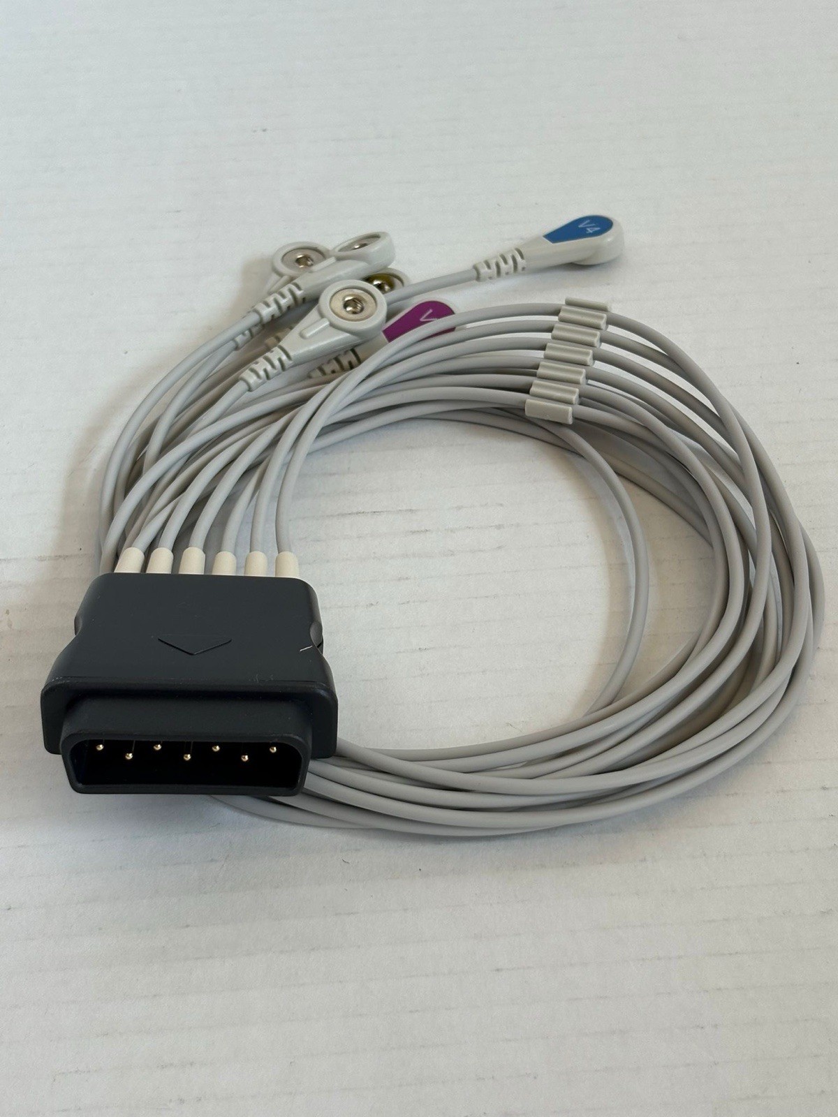 Lifepak Compatable MDB6-90S ECG Lead Wire Cable -AHA 6 Lead Snap