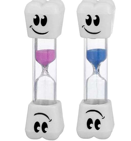 2 Minute Toothbrush Sand Timer for Kids, Smiley Acrylic Pink Blue