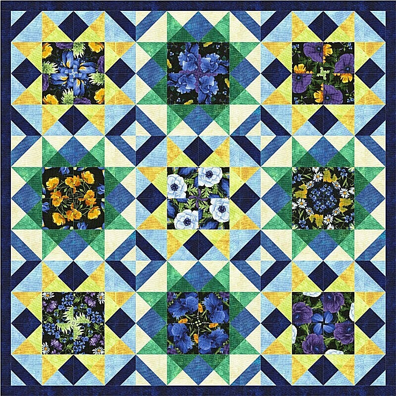 New Pieced Quilt Pattern SPLENDOR 73" x 73" and 90" x 90"