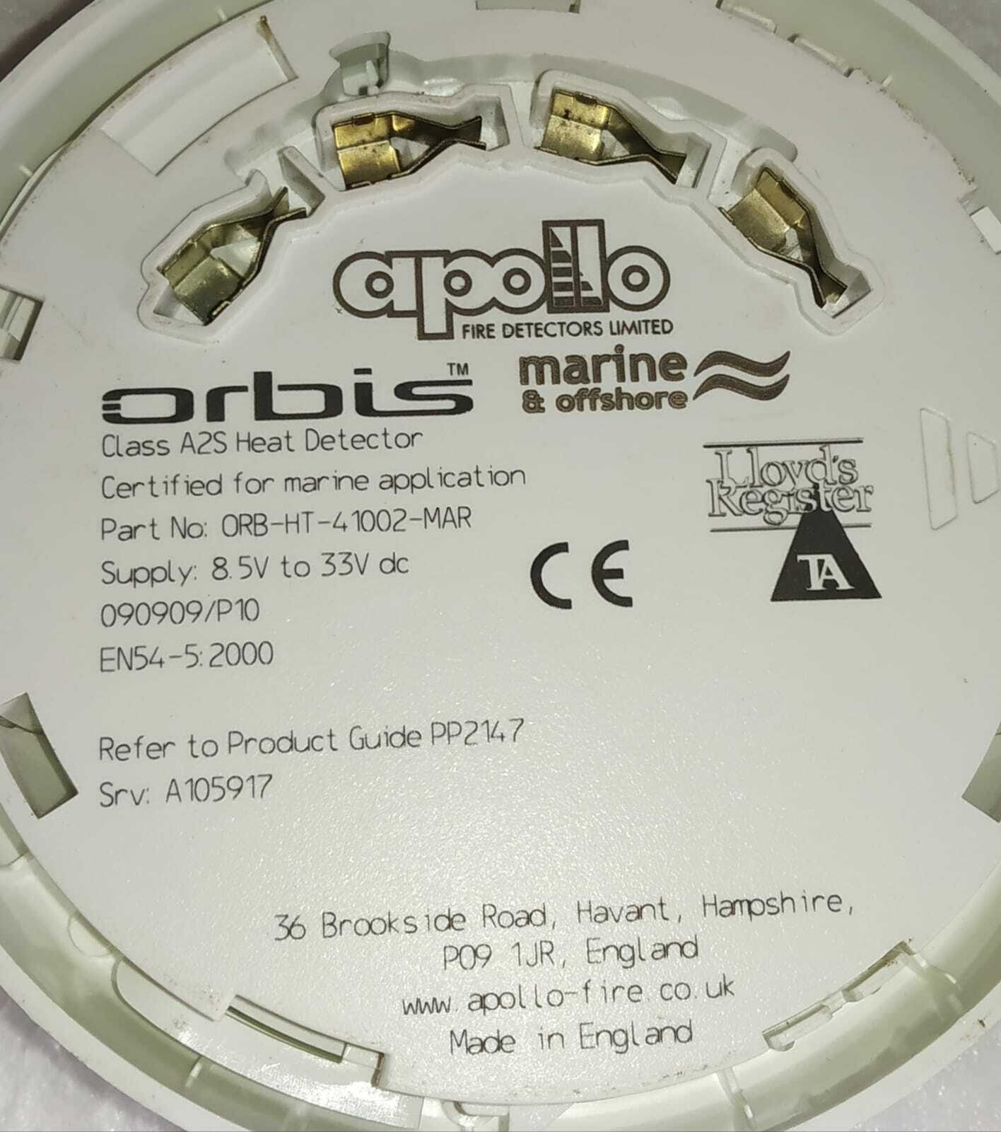 APOLLO ORB-HT-41002-MAR ORBIS CLASS A2S HEAT DETECTOR