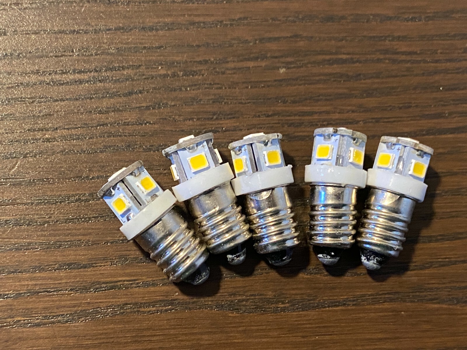 5 New Warm White Screw Base LED Lamp Light Bulbs 6v 6.3v 8v replace #40 #46 E10