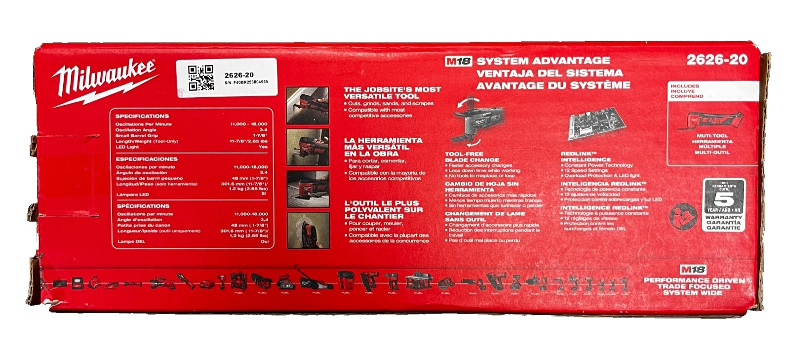Milwaukee 2626-20 M18 Cordless Multi Tool (Tool Only)