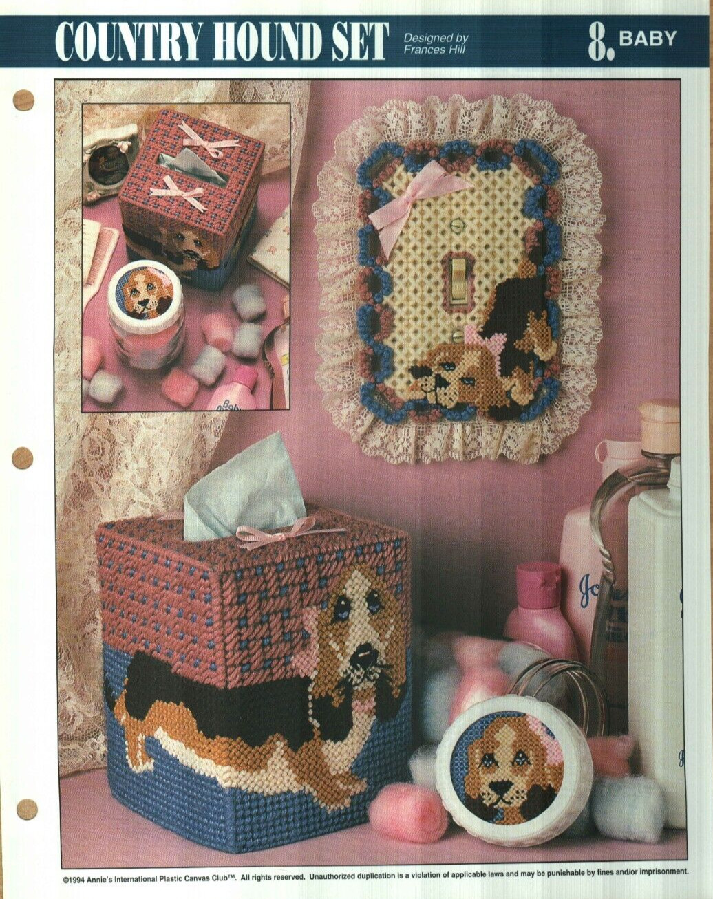 NEW COUNTRY HOUND SET BABY NURSERY ANNIE'S PLASTIC CANVAS PATTERN INSTRUCTIONS