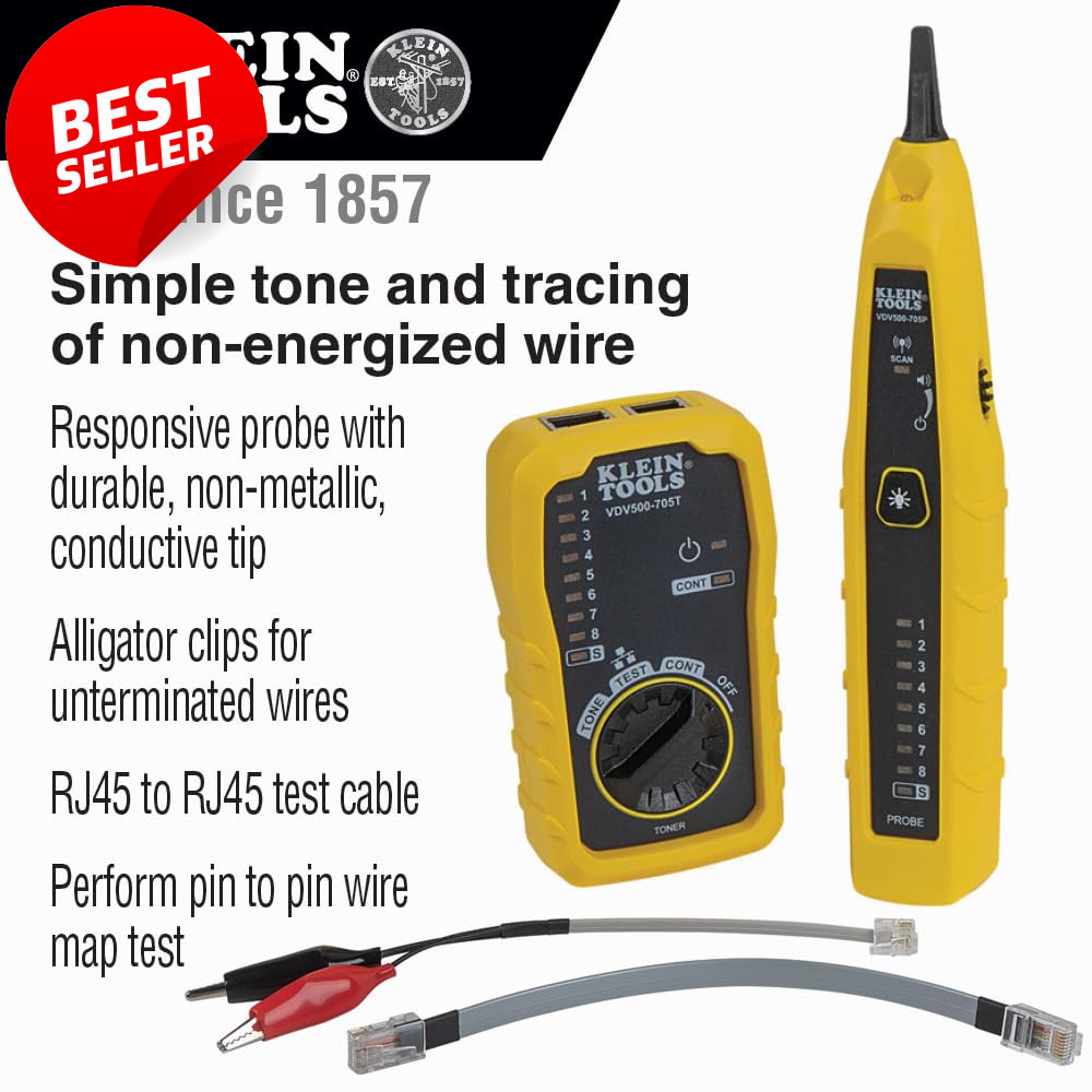 VDV500-705 Wire Tracer Tone Generator Probe Kit Ethernet Phone Coax Data US