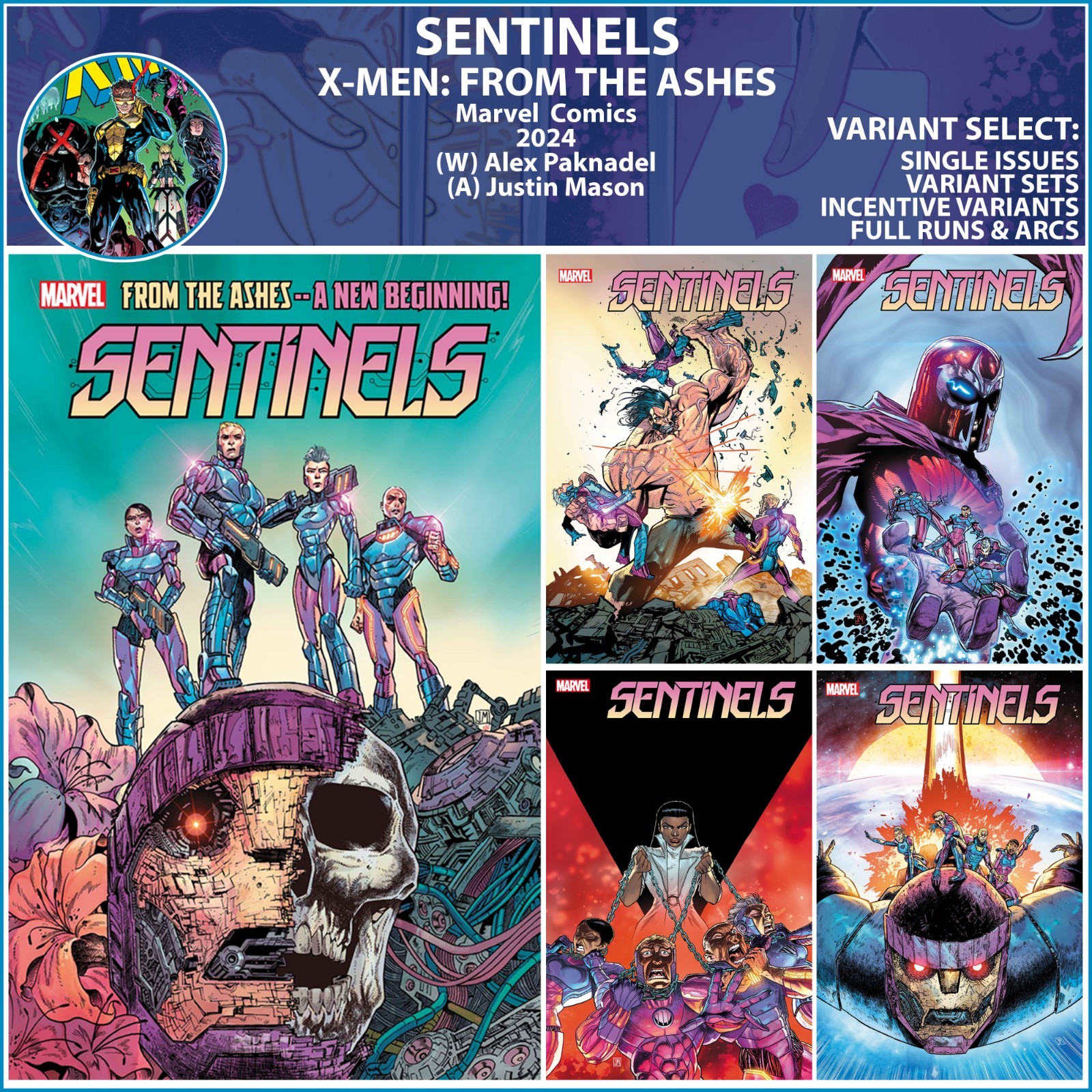 Sentinels (2024) #1 2 3 4 5 Marvel X-Men From the Ashes COVER SELECT