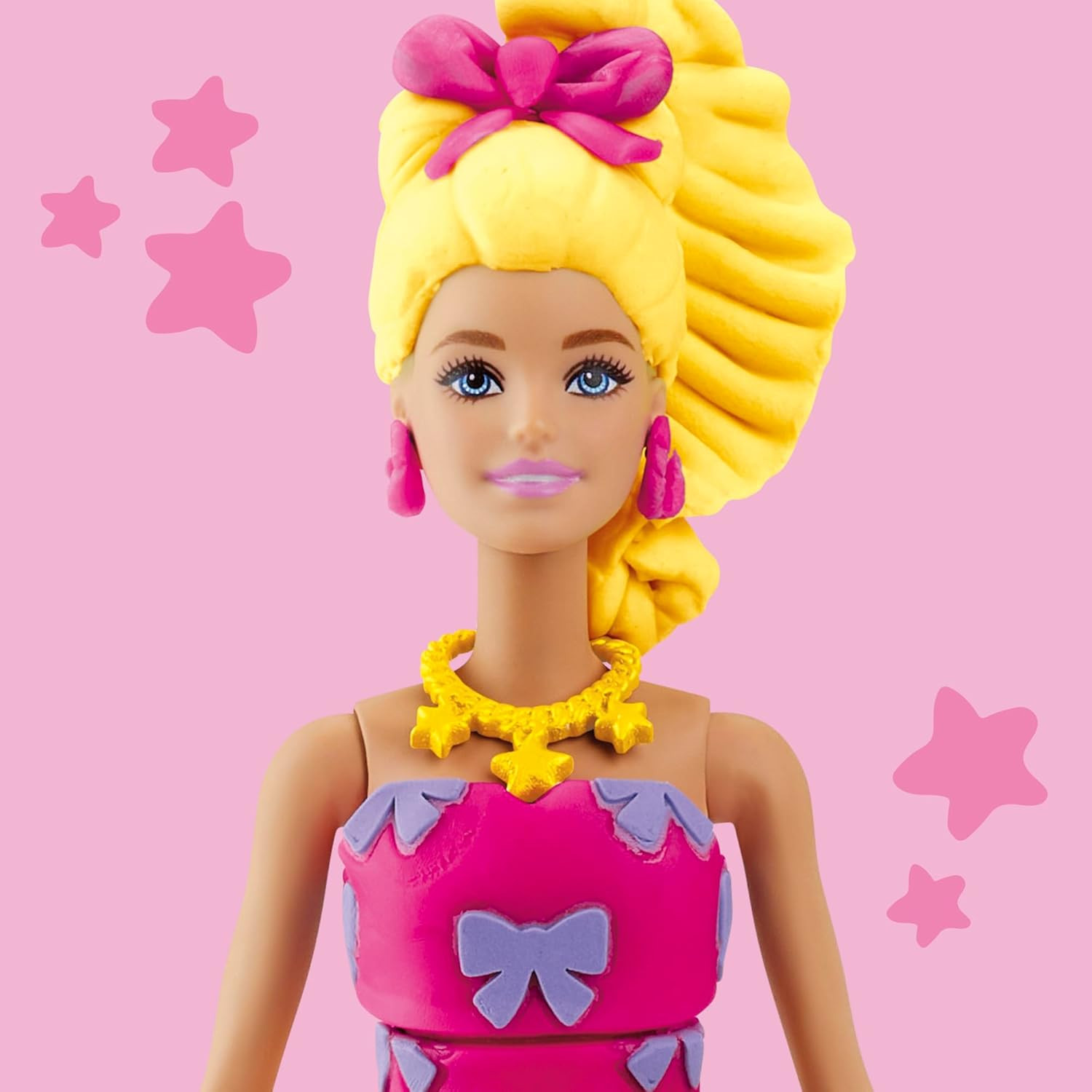 Barbie Ruffles and Bows Set, Make Doll Clothes with Modeling Compound & 9 Fas...