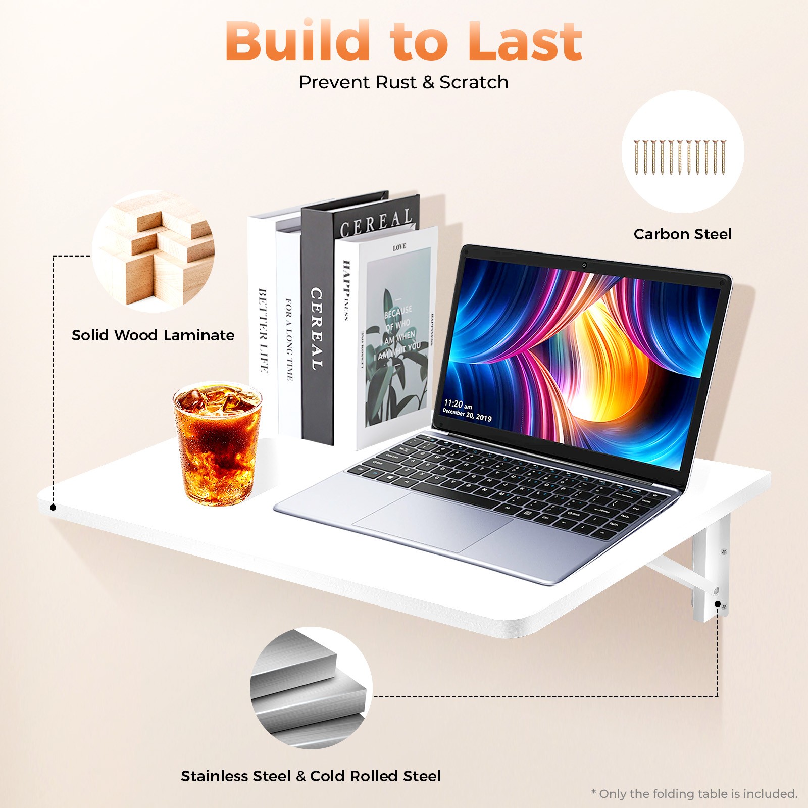 Home/Office Wall Mounted Floating Writing Table Computer Desk Work Table Durable