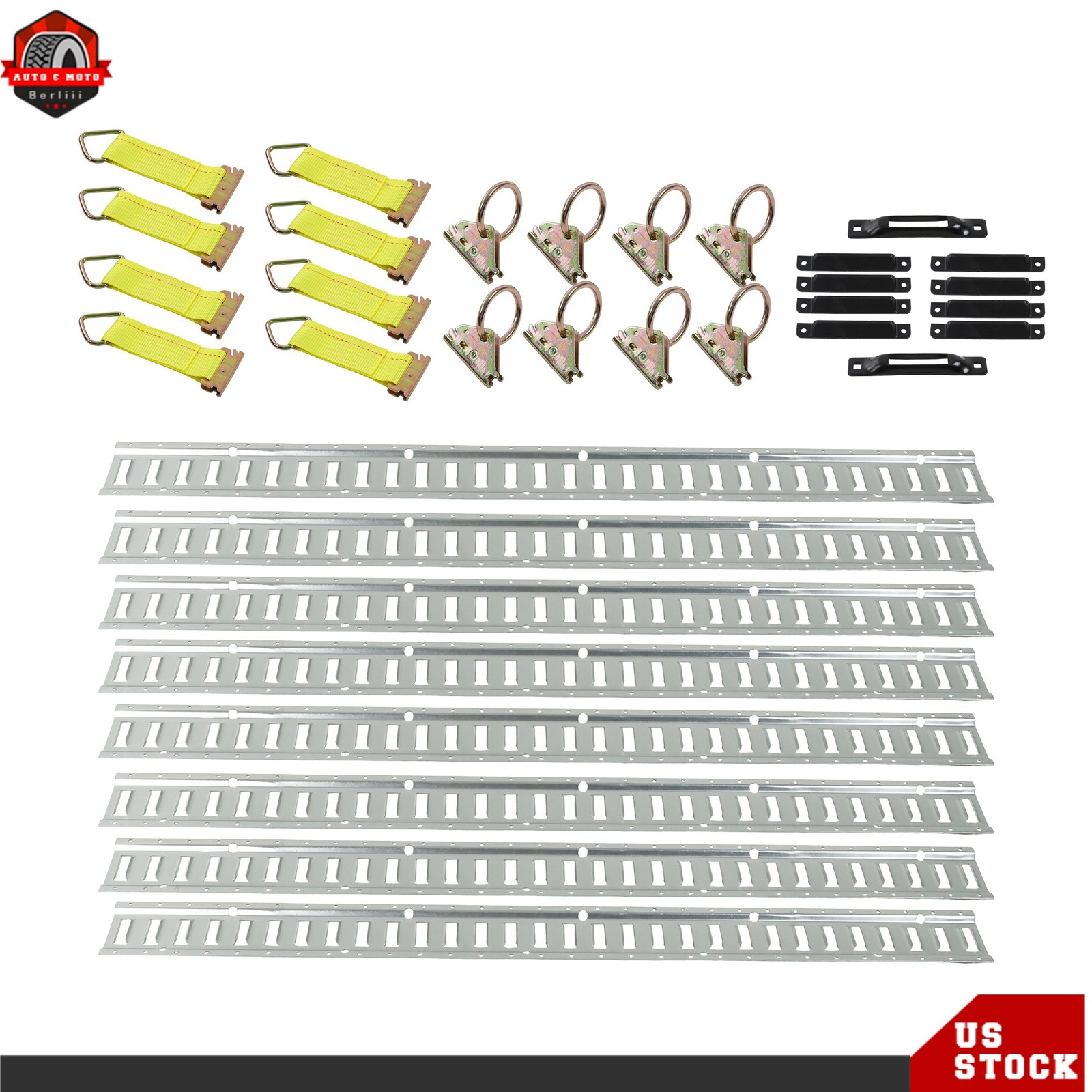 34 Pack 5' E Track Tie Down Enclosed Cargo Trailer For Trucks Vans Galvanized