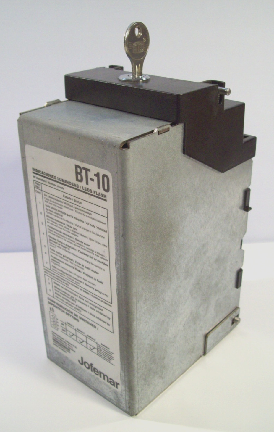 Jofemar BT-10 Bill Acceptor Validator Cash Box Dollar Stacker Cassette, Metal