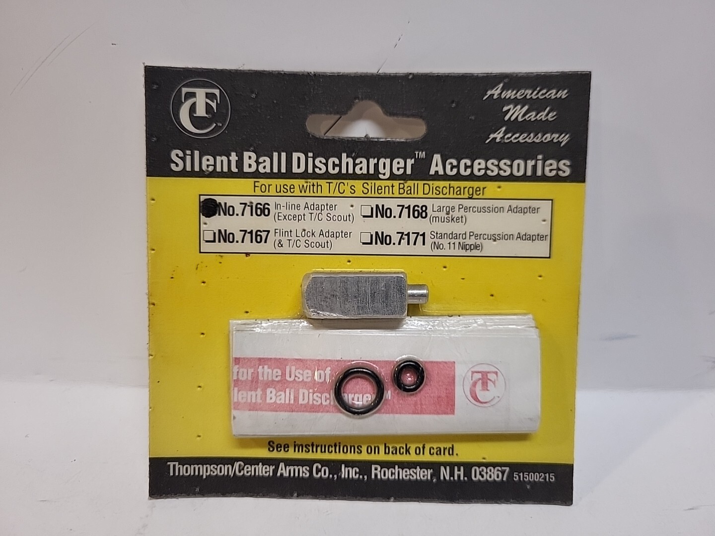 Thompson Center 7166 T/C Silent Ball Discharger In-Line Adapter NOS Except Scout