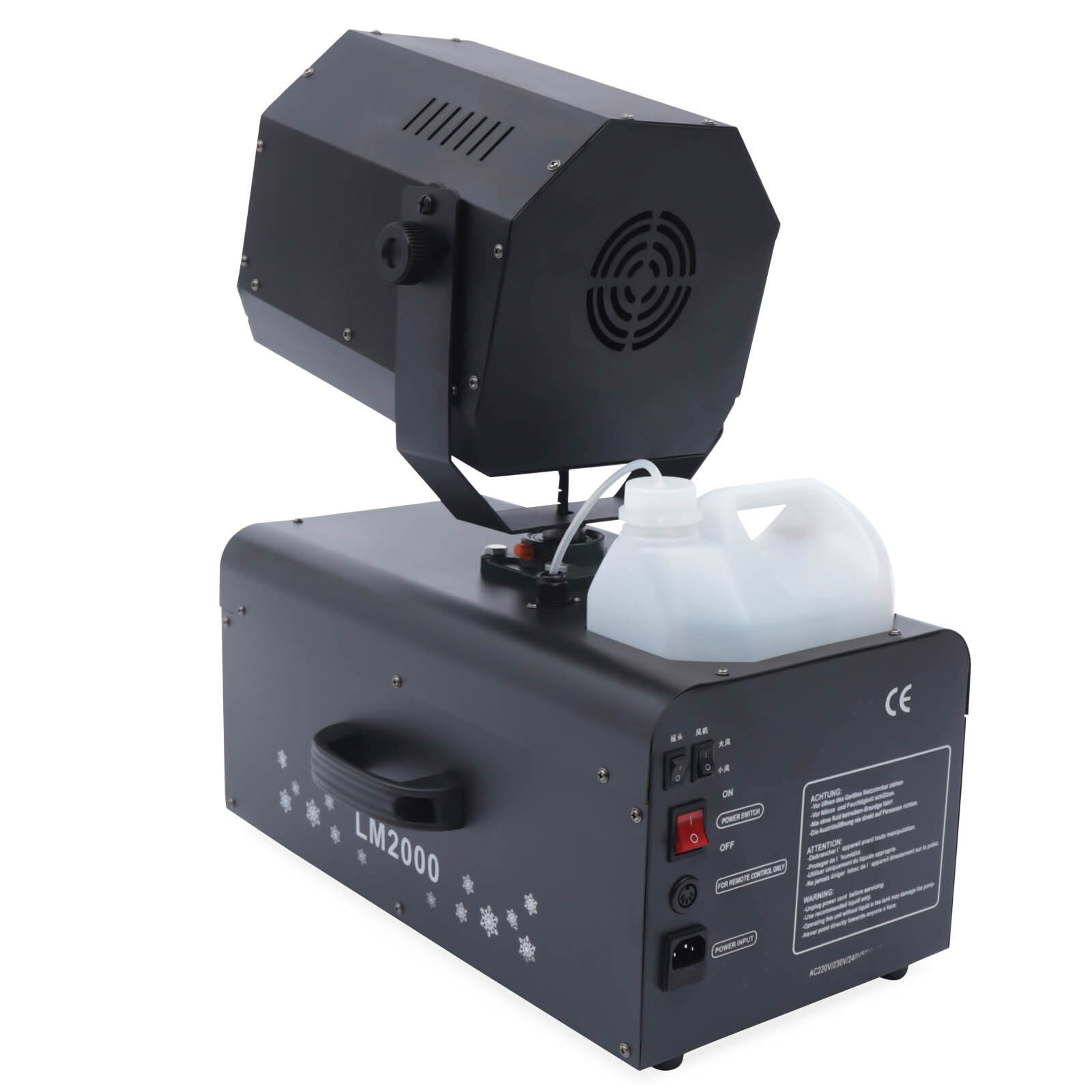 2000W Snow Effect Machine Stage Snow Machines Air Box Packaging For Parties