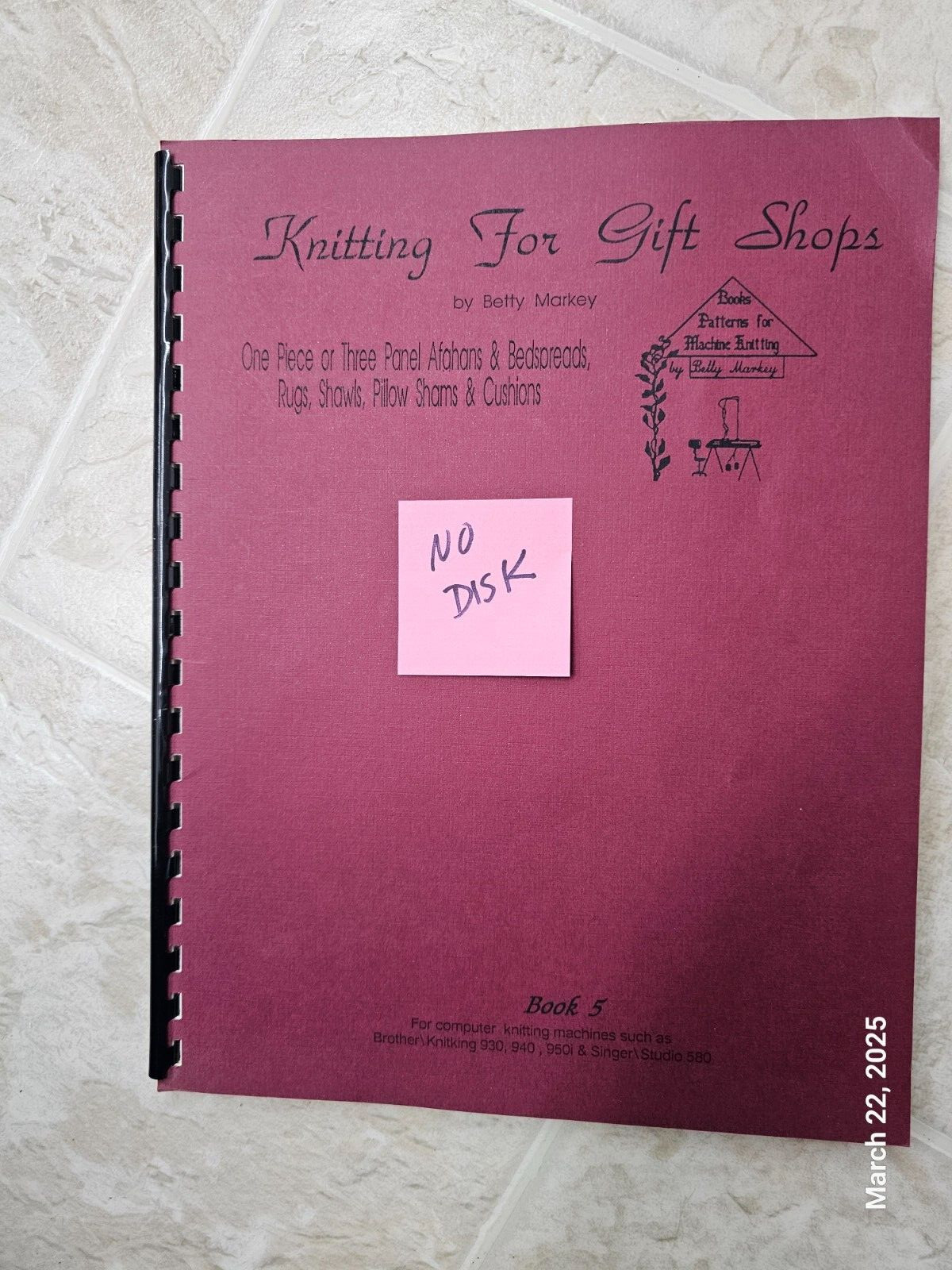 Machine Knitting for Gift Shops Patterns & Instructions Bk 5 - NO DISK