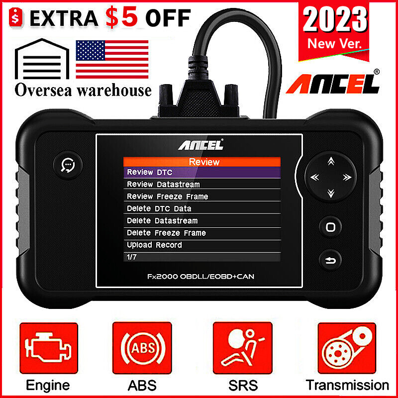 Check Engine Transmission ABS SRS Code Reader OBD2 Scanner Car Diagnostic FX2000