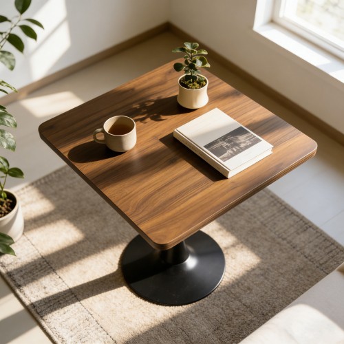 Mid Century Modern Square Dining Table Wooden Kitchen Table for Small Space Retr