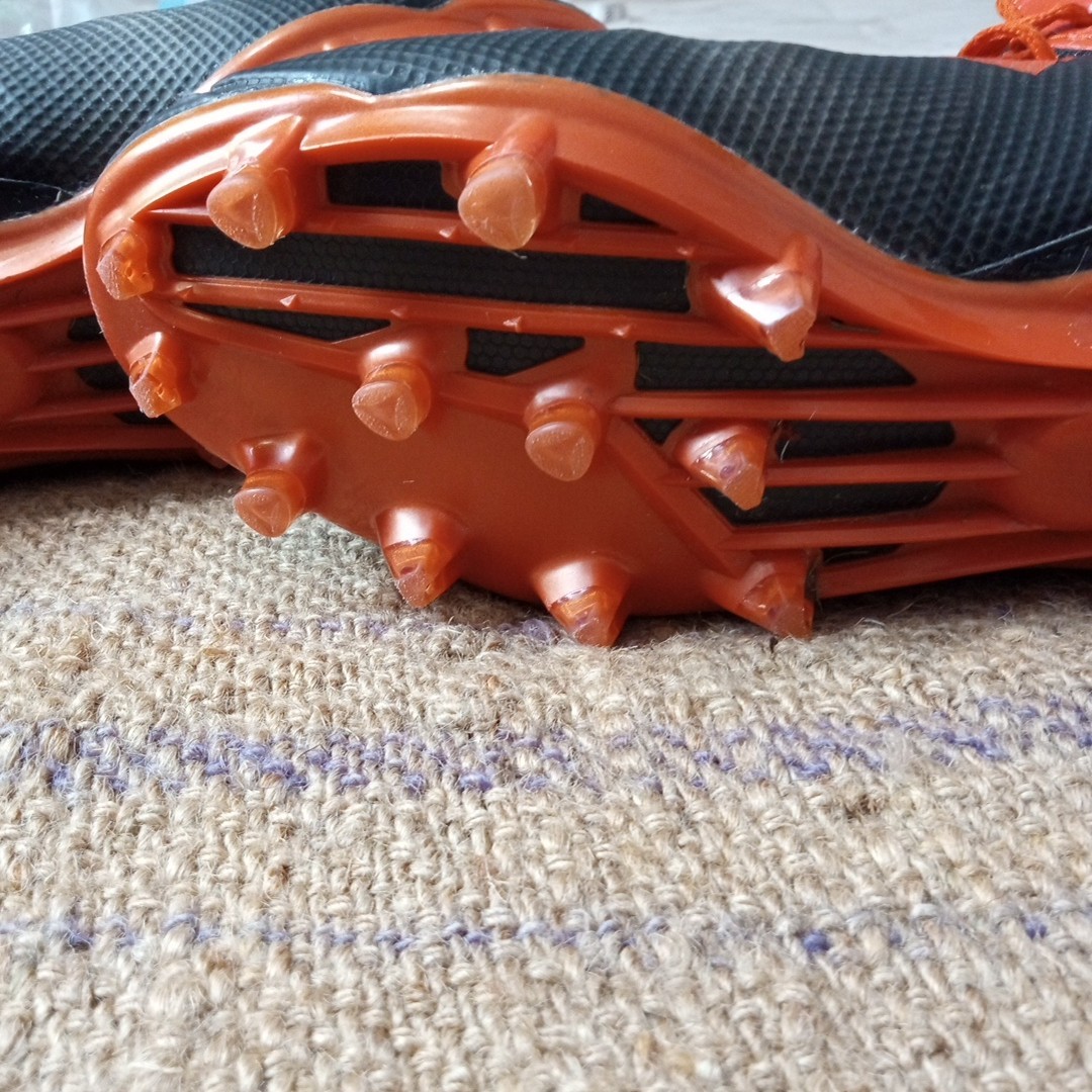 Adidas Orange Black Football soccer futbol Grass Cleats quickframe iron skin us9