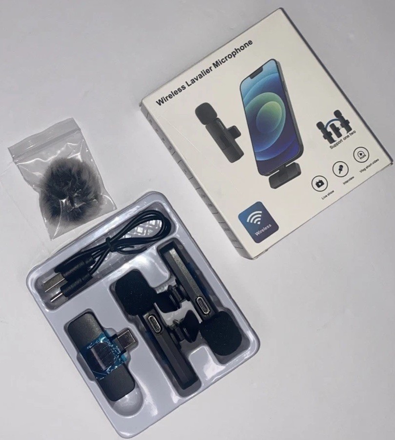 Lavalier Microphone Wireless Recording Mini Mic Android Iphone+Airtag