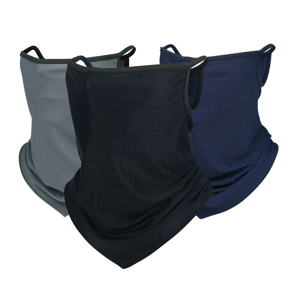UV Protection Neck Gaiter Face Mask Bandana Scarf with Ear Hangers for Men Women