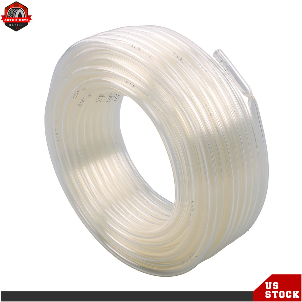 100 Ft High Pressure Braided Clear PVC Tube Vinyl Tubing 1/4" ID × 3/8" OD