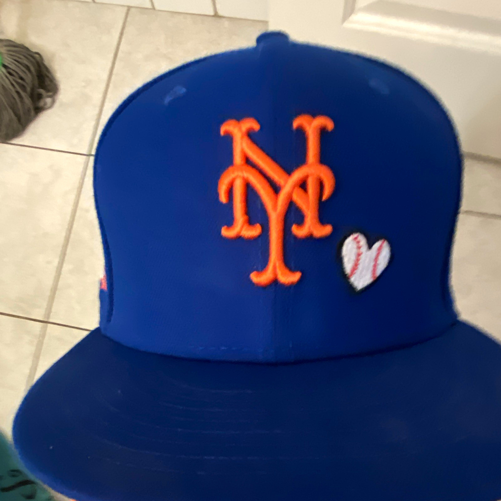 New Era 59FIFTY New York Mets Fitted Baseball Cap Hat Blue/Orange/White 7 1/4