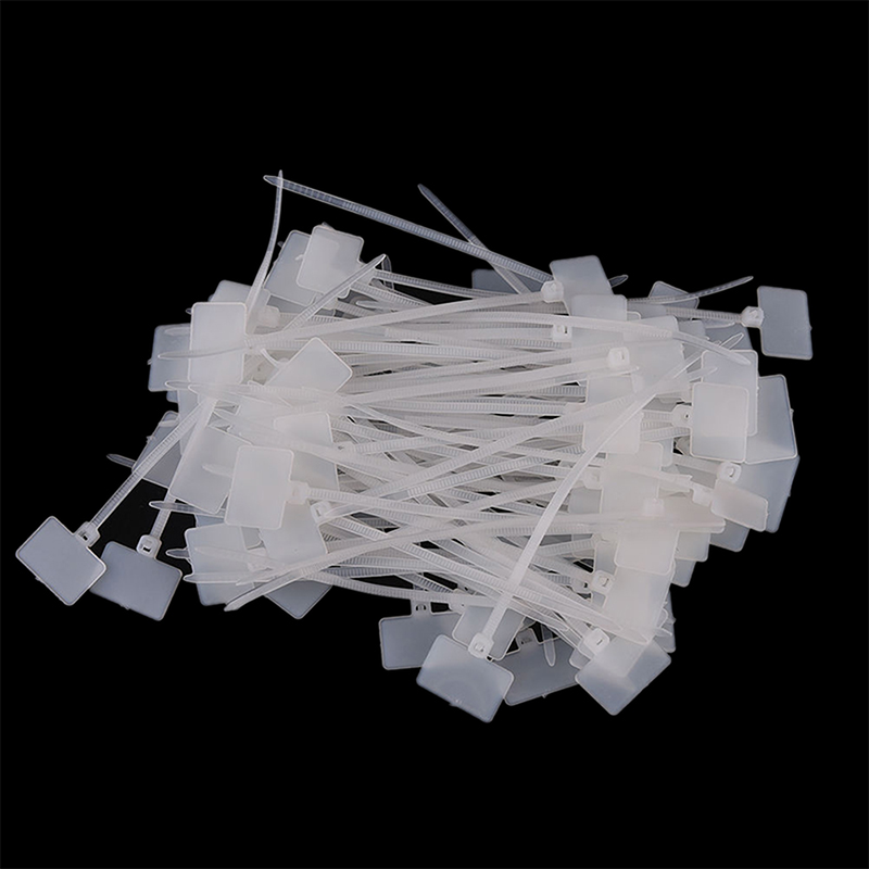 3mm 4mm Nylon Plastic Self-Locking Label Tie Network Cable Marker Wire Strap Zip