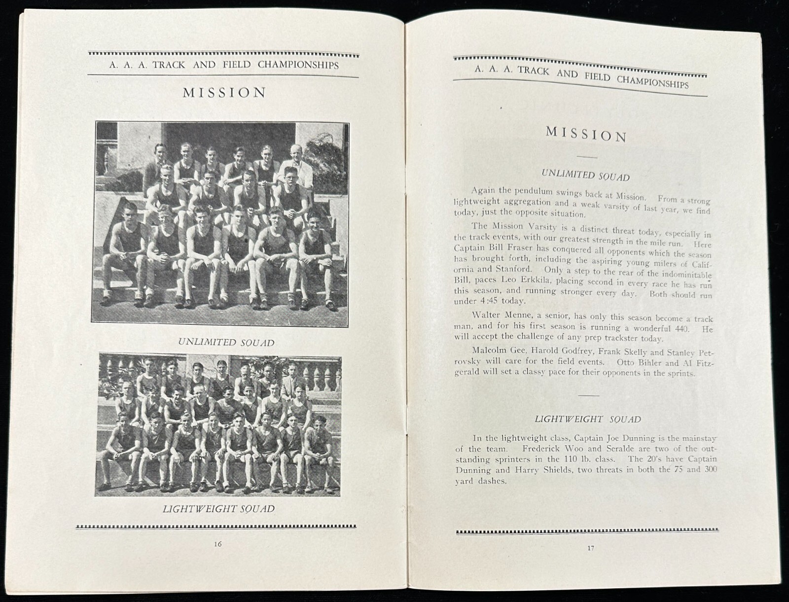 1929 SF High School AAA Track and Field Championships Official Program